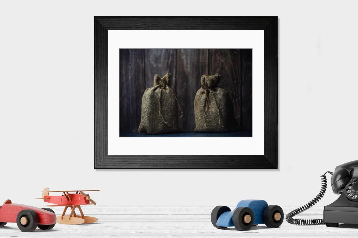 Shown hanging in a room: Modern 14"x12" (36x31cm)