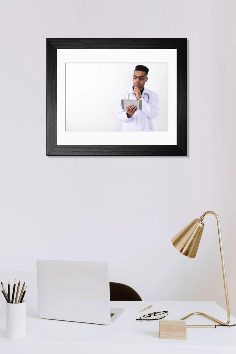 Shown hanging in a room: Modern 14"x12" (36x31cm)