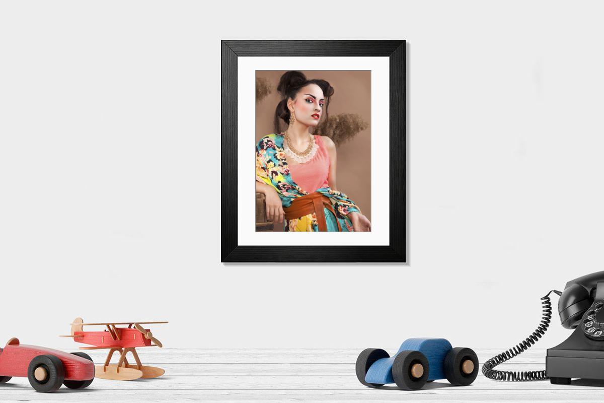 Shown hanging in a room: Modern 14"x12" (36x31cm)