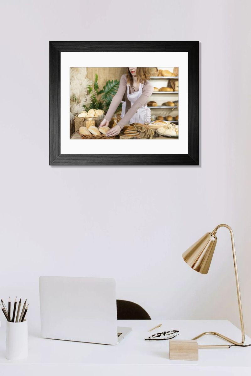 Shown hanging in a room: Modern 14"x12" (36x31cm)