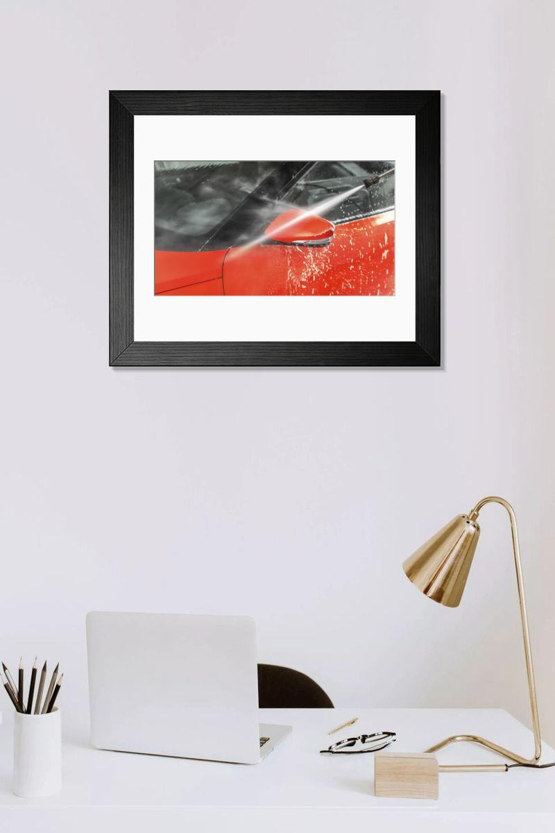 Shown hanging in a room: Modern 14"x12" (36x31cm)