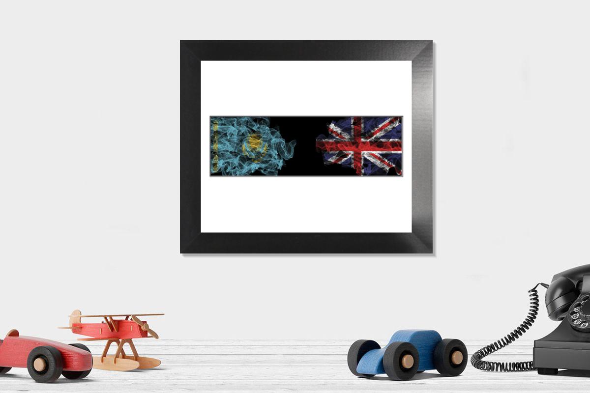 Shown hanging in a room: Modern 12"x10"