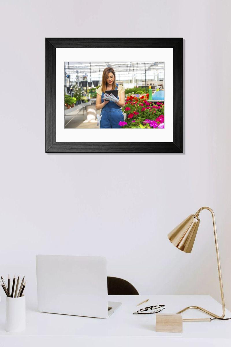Shown hanging in a room: Modern 14"x12" (36x31cm)