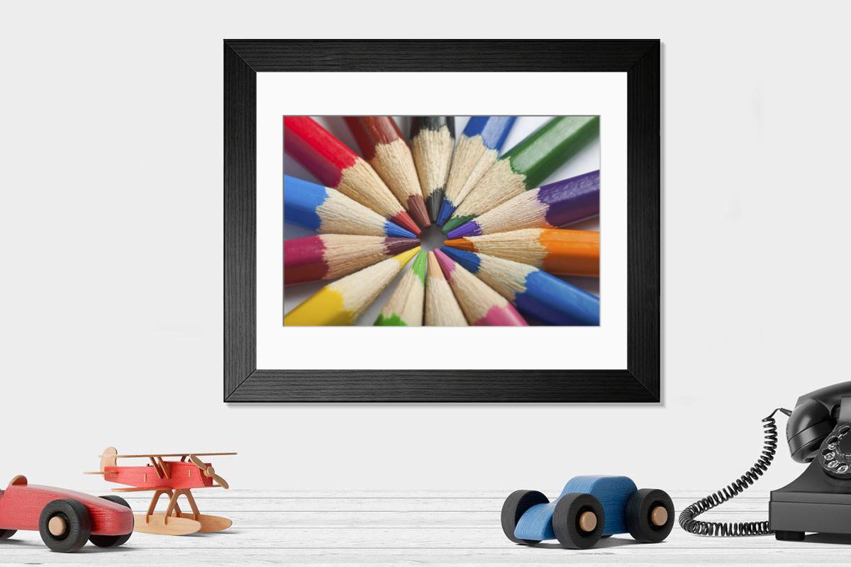 Shown hanging in a room: Modern 14"x12" (36x31cm)