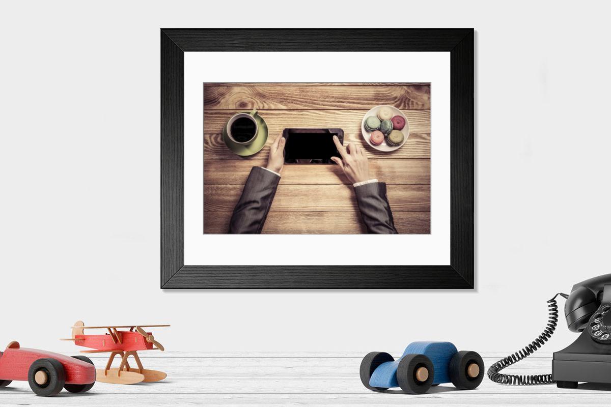 Shown hanging in a room: Modern 14"x12" (36x31cm)