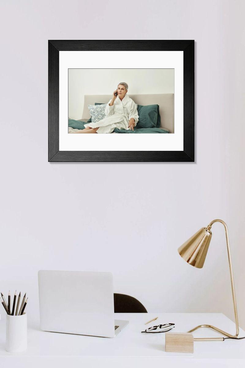 Shown hanging in a room: Modern 14"x12" (36x31cm)