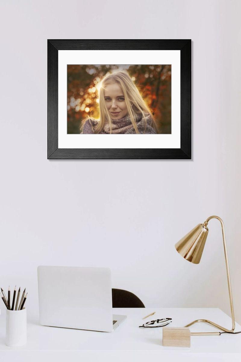 Shown hanging in a room: Modern 14"x12" (36x31cm)