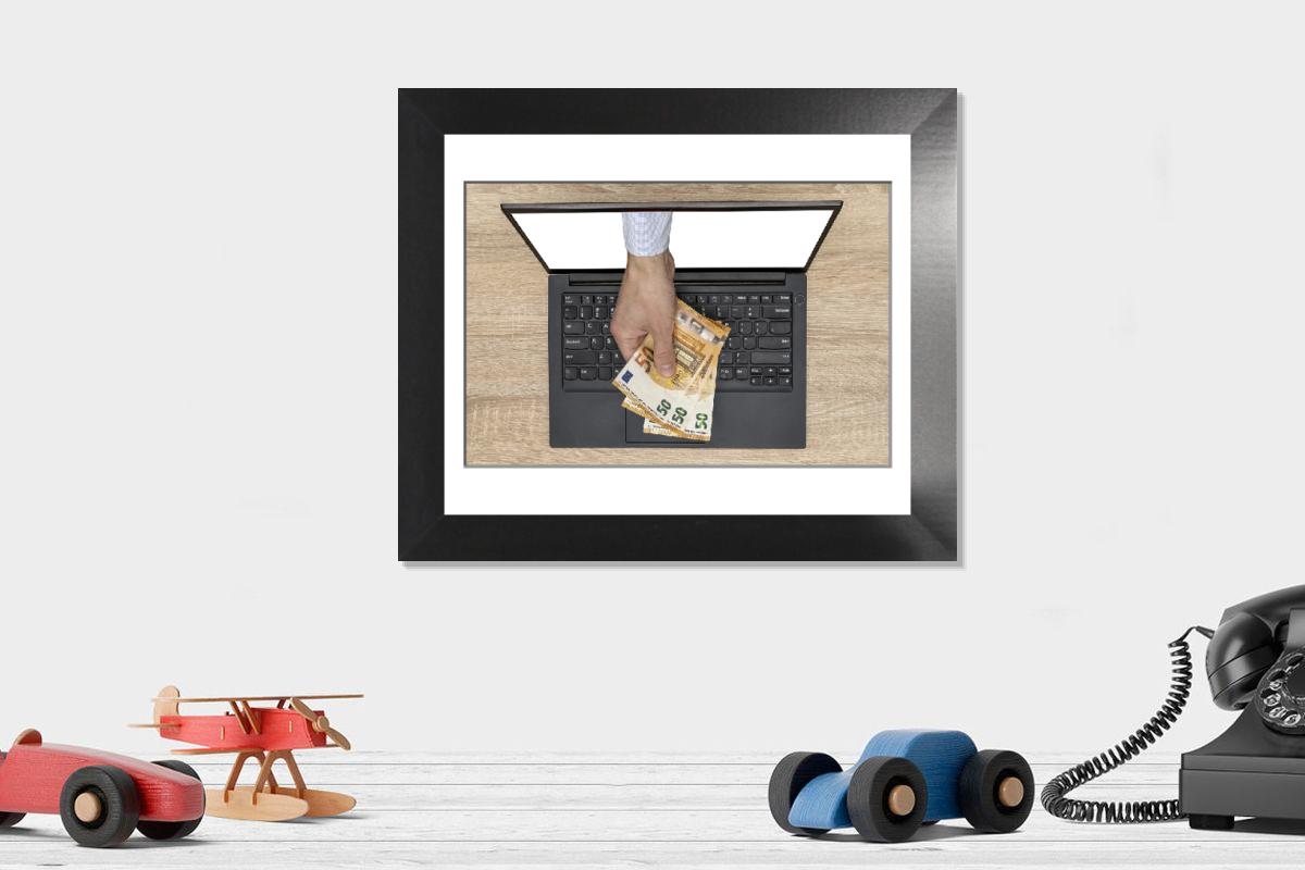 Shown hanging in a room: Modern 12"x10"