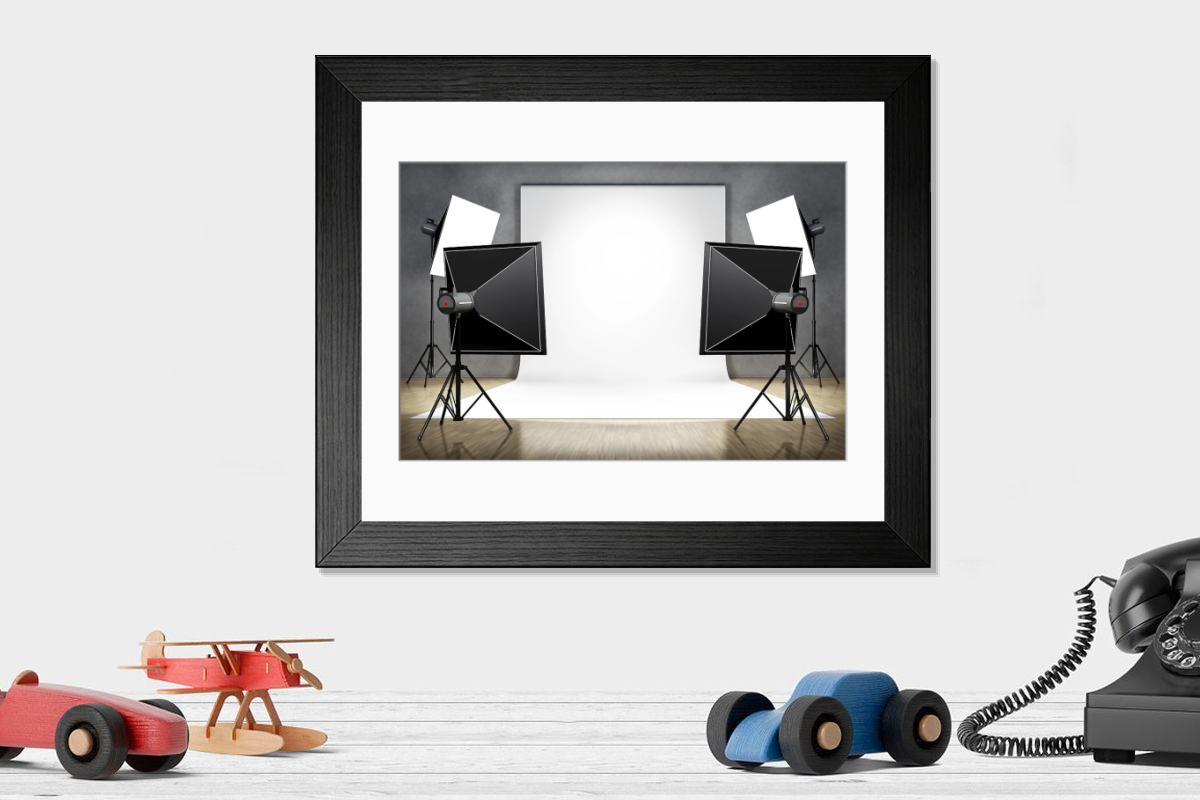 Shown hanging in a room: Modern 14"x12" (36x31cm)
