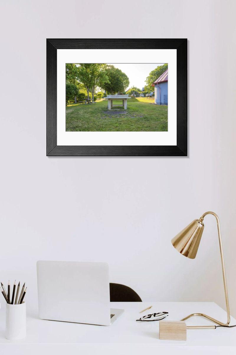 Shown hanging in a room: Modern 14"x12" (36x31cm)