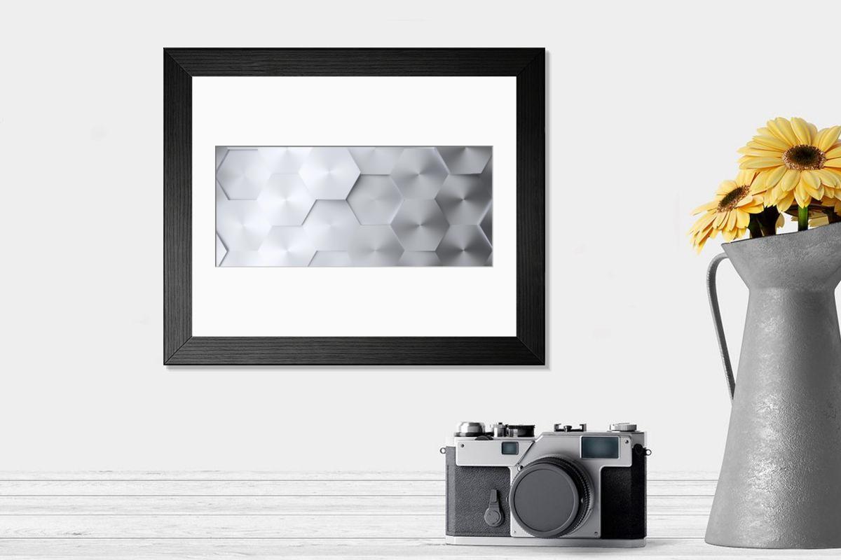 Shown hanging in a room: Modern 14"x12" (36x31cm)