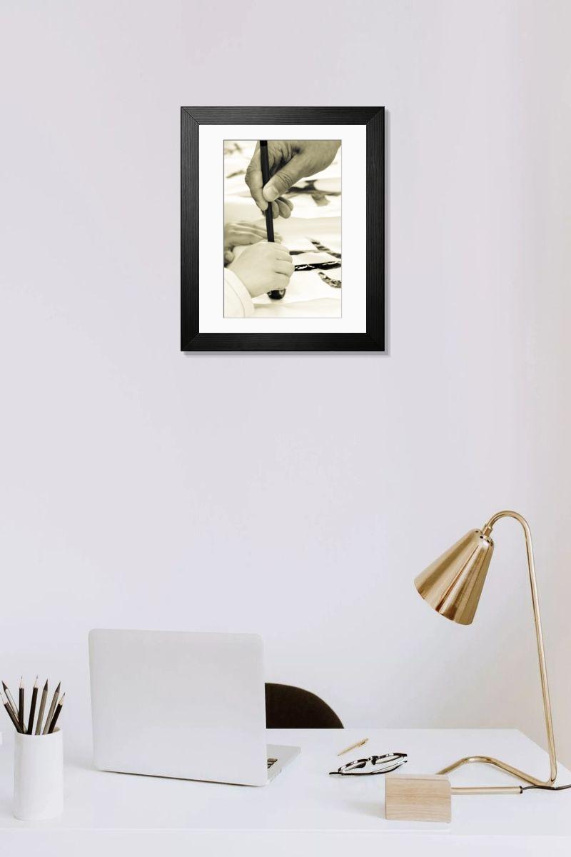 Shown hanging in a room: Modern 14"x12" (36x31cm)