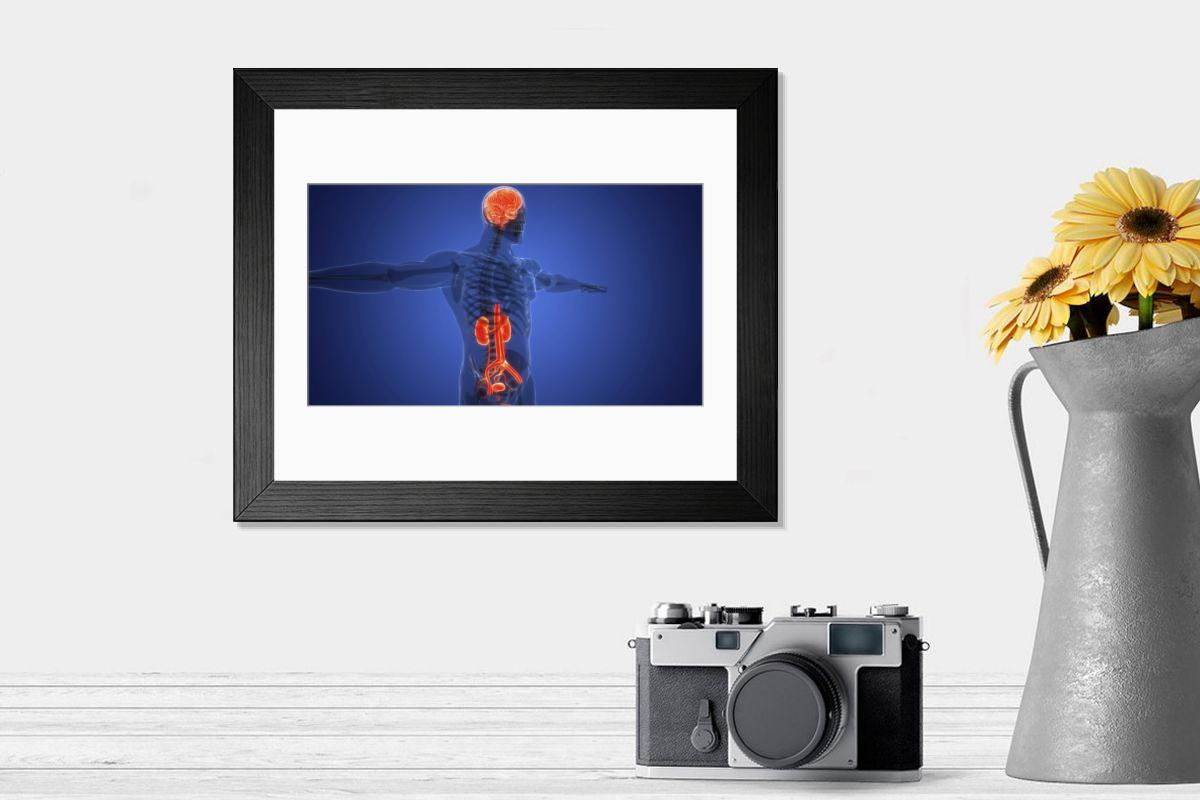 Shown hanging in a room: Modern 14"x12" (36x31cm)