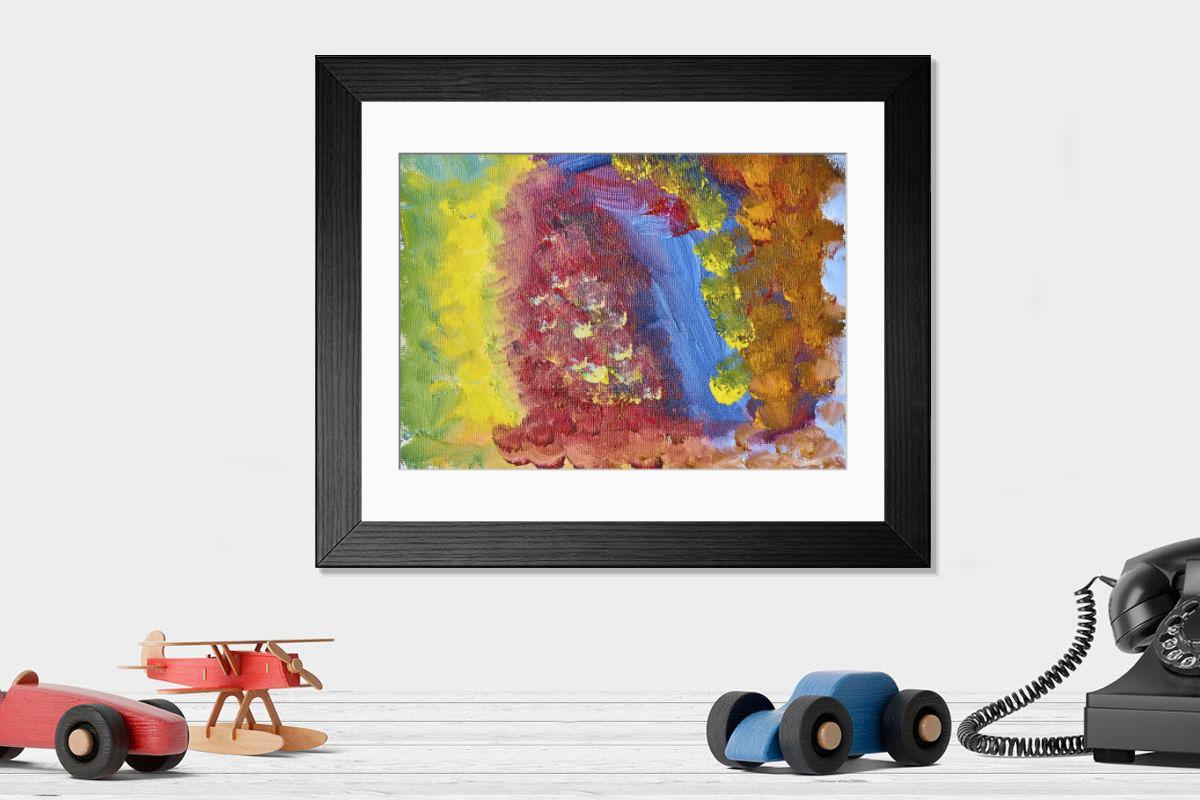 Shown hanging in a room: Modern 14"x12" (36x31cm)