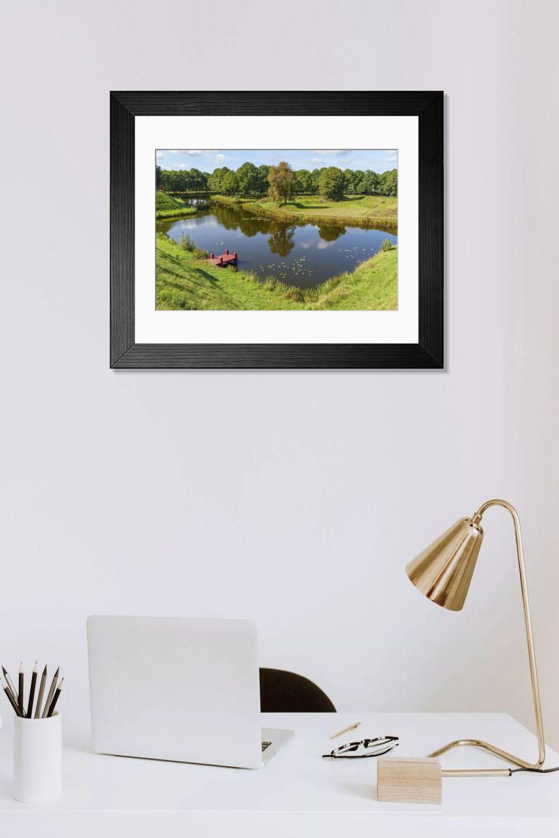 Shown hanging in a room: Modern 14"x12" (36x31cm)