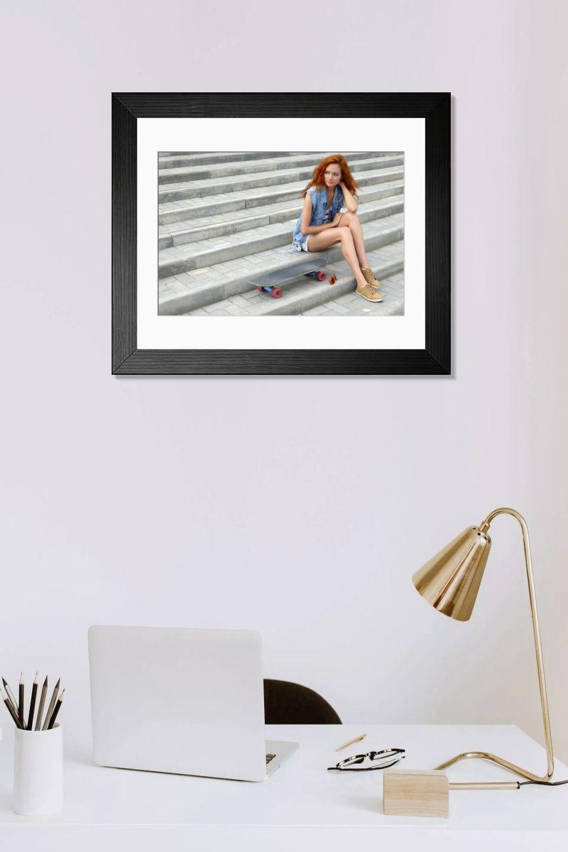 Shown hanging in a room: Modern 14"x12" (36x31cm)