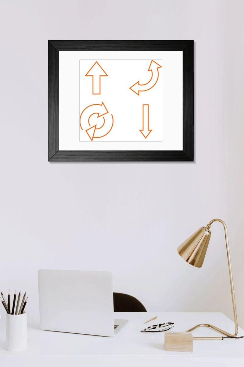 Shown hanging in a room: Modern 14"x12" (36x31cm)