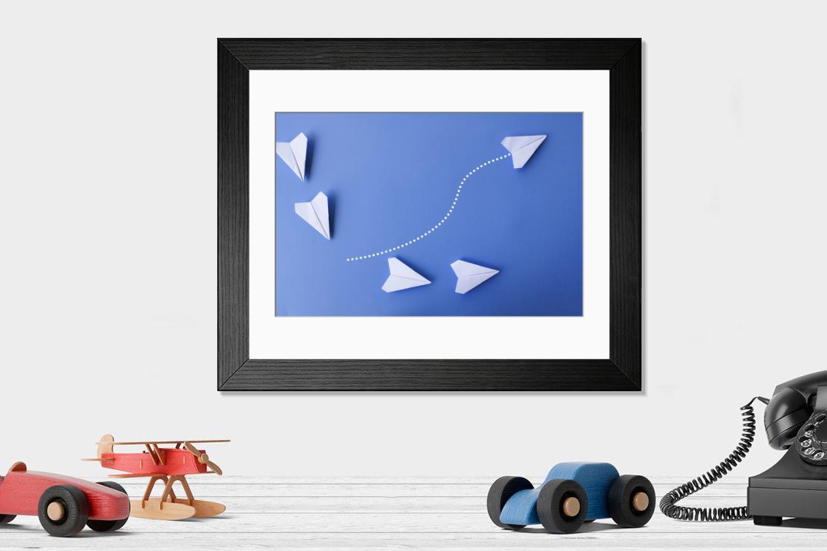 Shown hanging in a room: Modern 14"x12" (36x31cm)