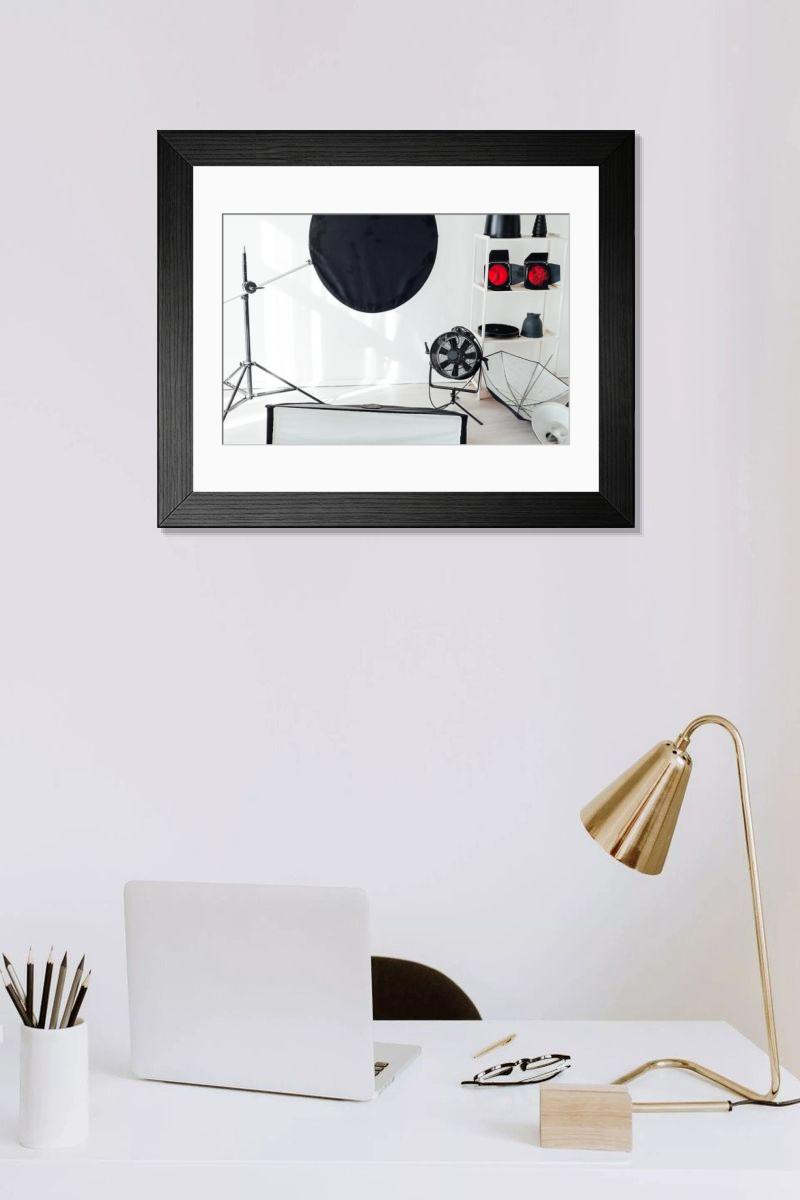 Shown hanging in a room: Modern 14"x12" (36x31cm)