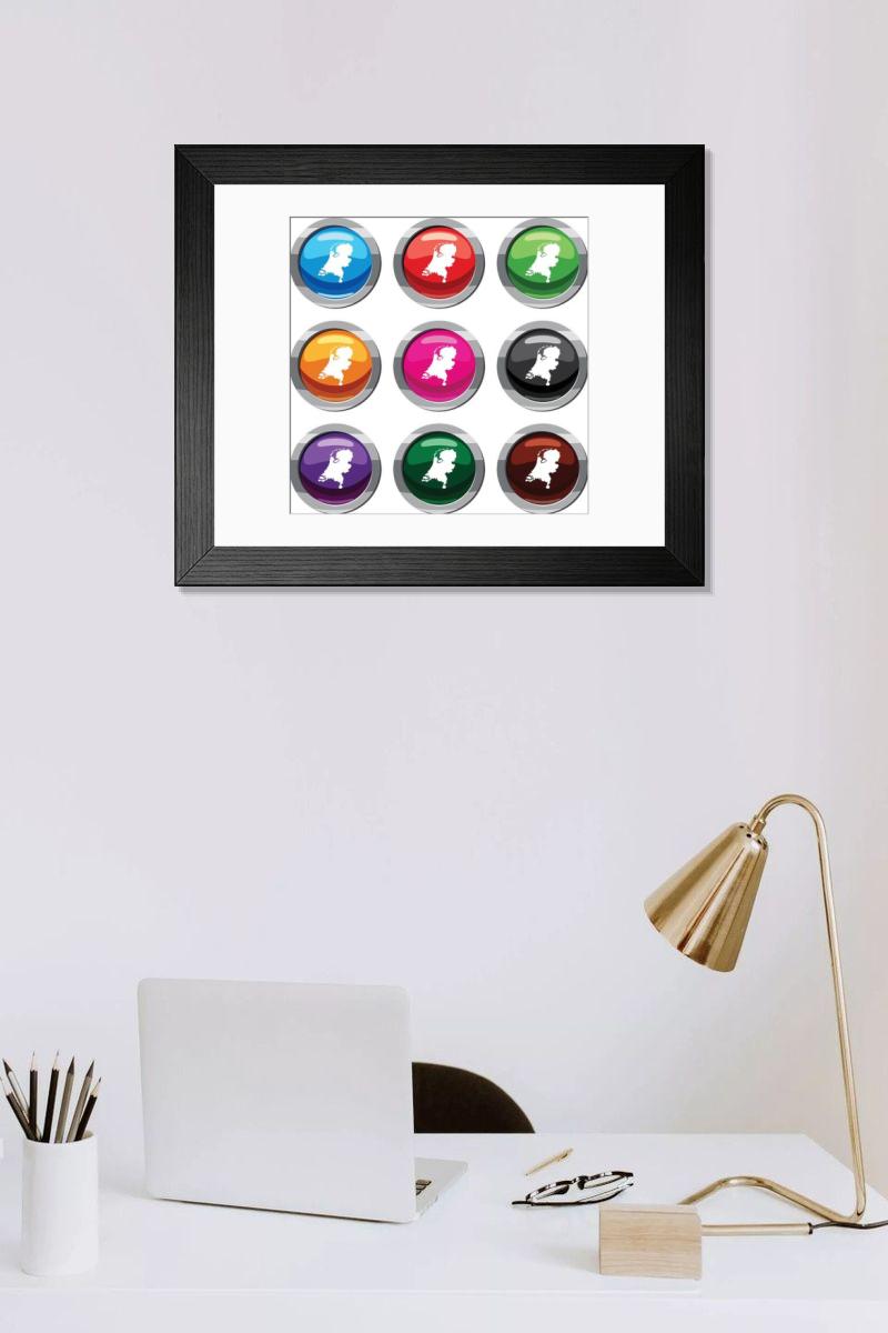 Shown hanging in a room: Modern 14"x12" (36x31cm)