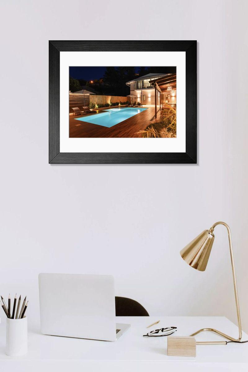 Shown hanging in a room: Modern 14"x12" (36x31cm)