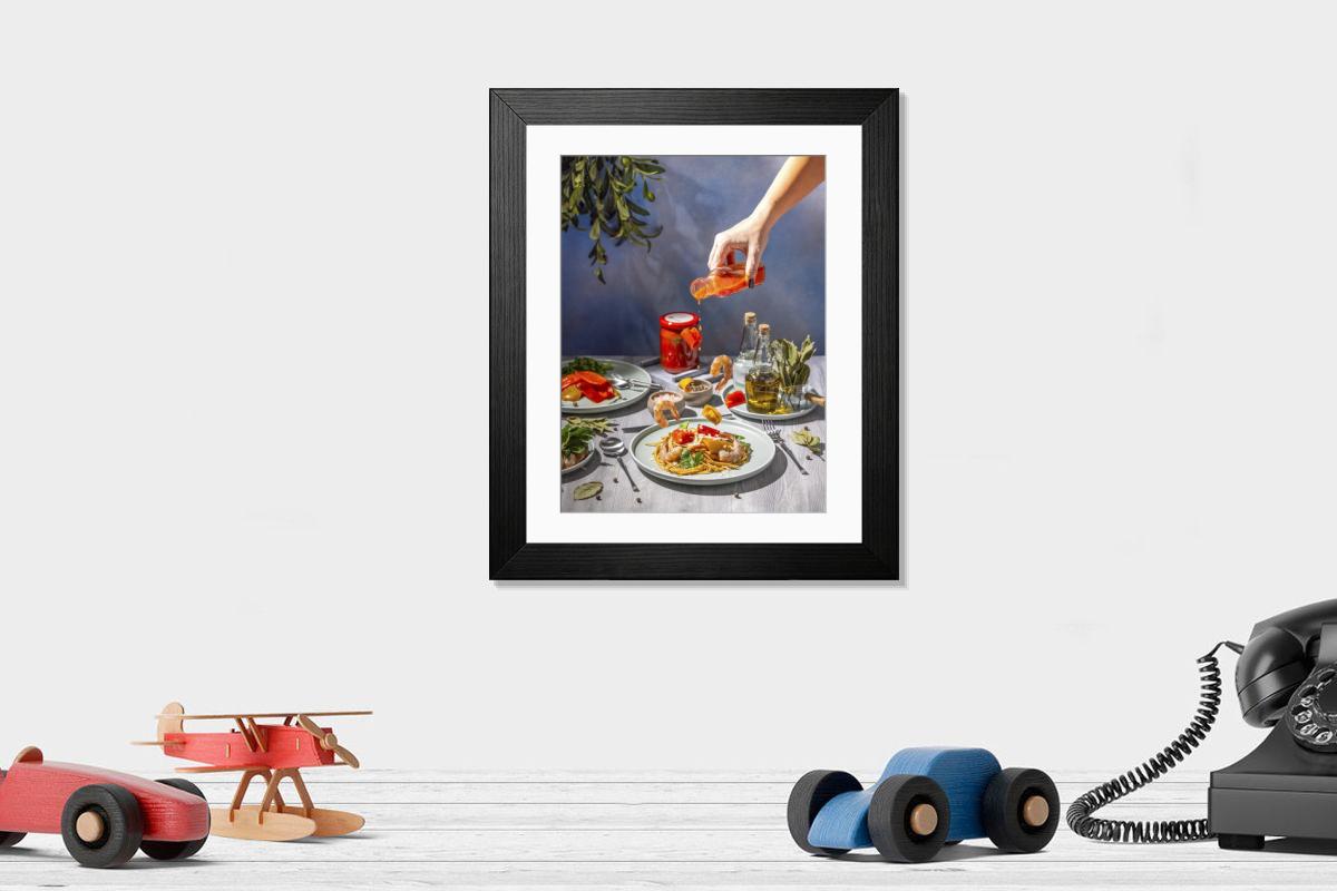 Shown hanging in a room: Modern 14"x12" (36x31cm)