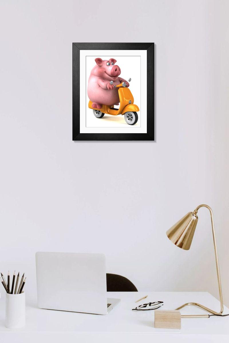 Shown hanging in a room: Modern 14"x12" (36x31cm)
