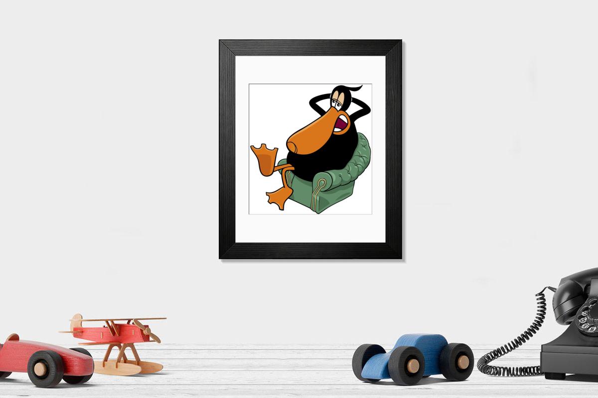 Shown hanging in a room: Modern 14"x12" (36x31cm)