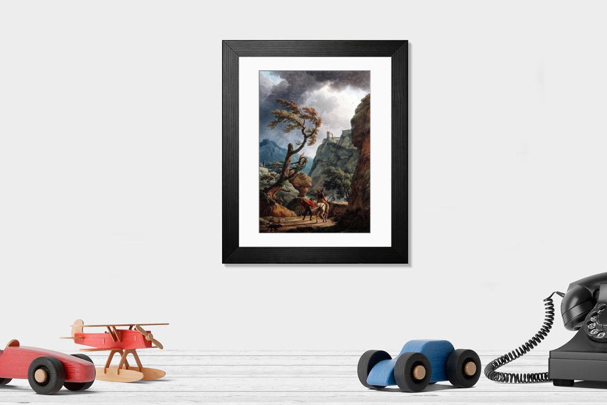 Shown hanging in a room: Modern 14"x12" (36x31cm)