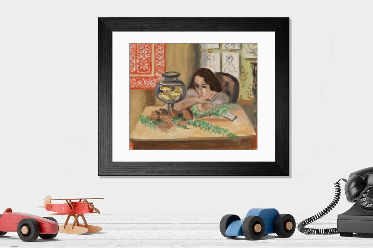 Shown hanging in a room: Modern 14"x12" (36x31cm)