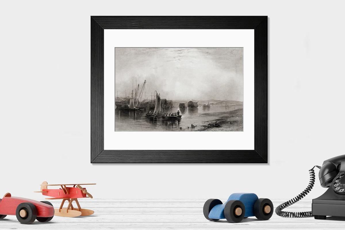 Shown hanging in a room: Modern 14"x12" (36x31cm)