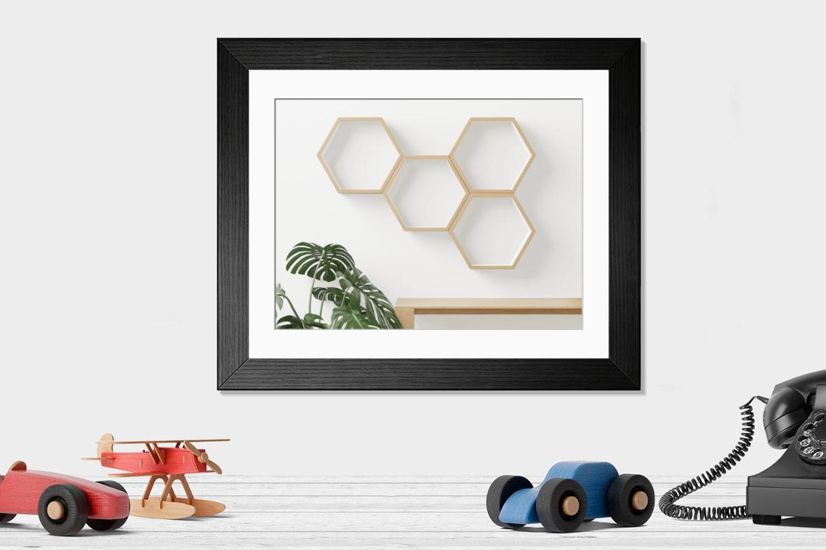Shown hanging in a room: Modern 14"x12" (36x31cm)