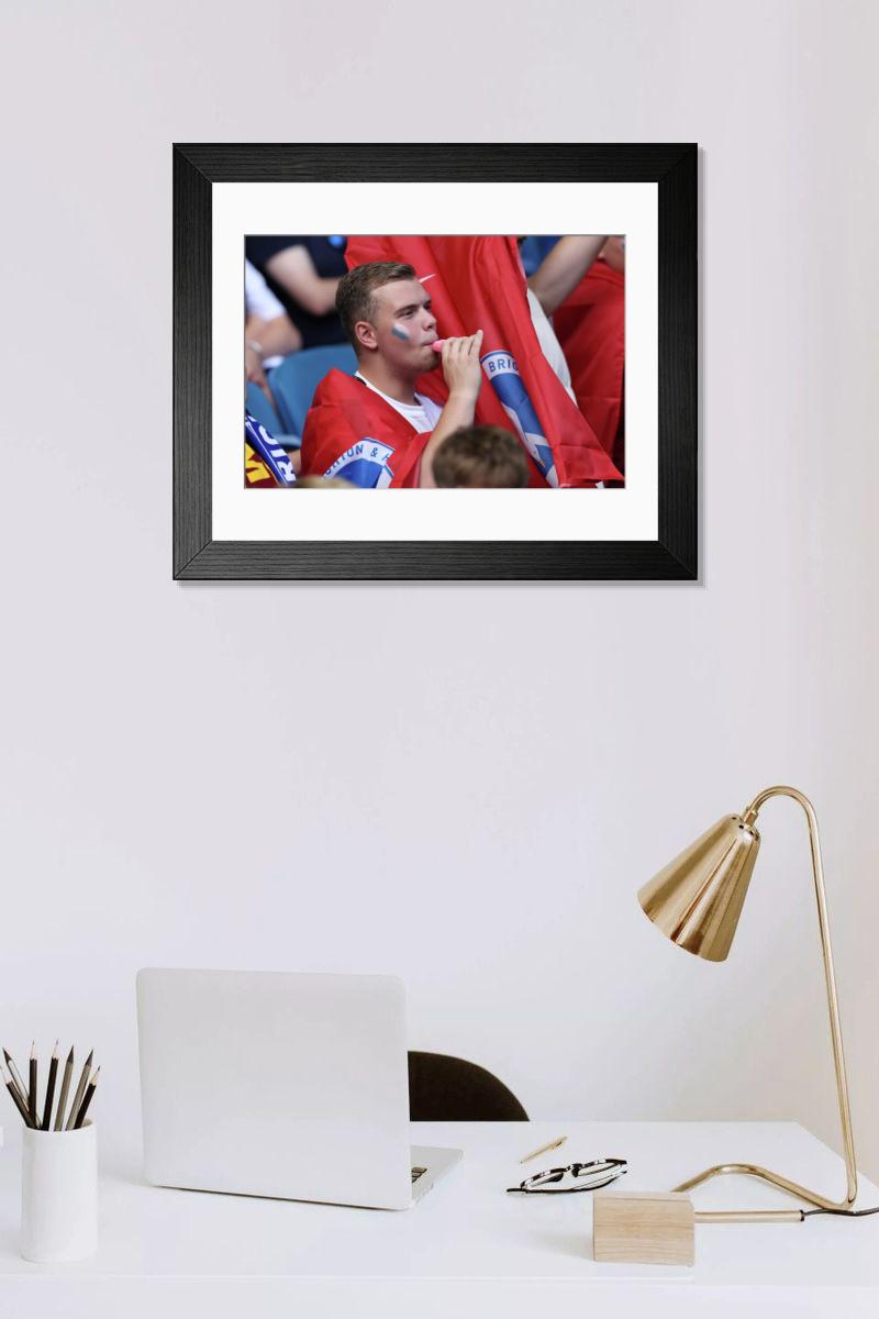 Shown hanging in a room: Modern 14"x12" (36x31cm)