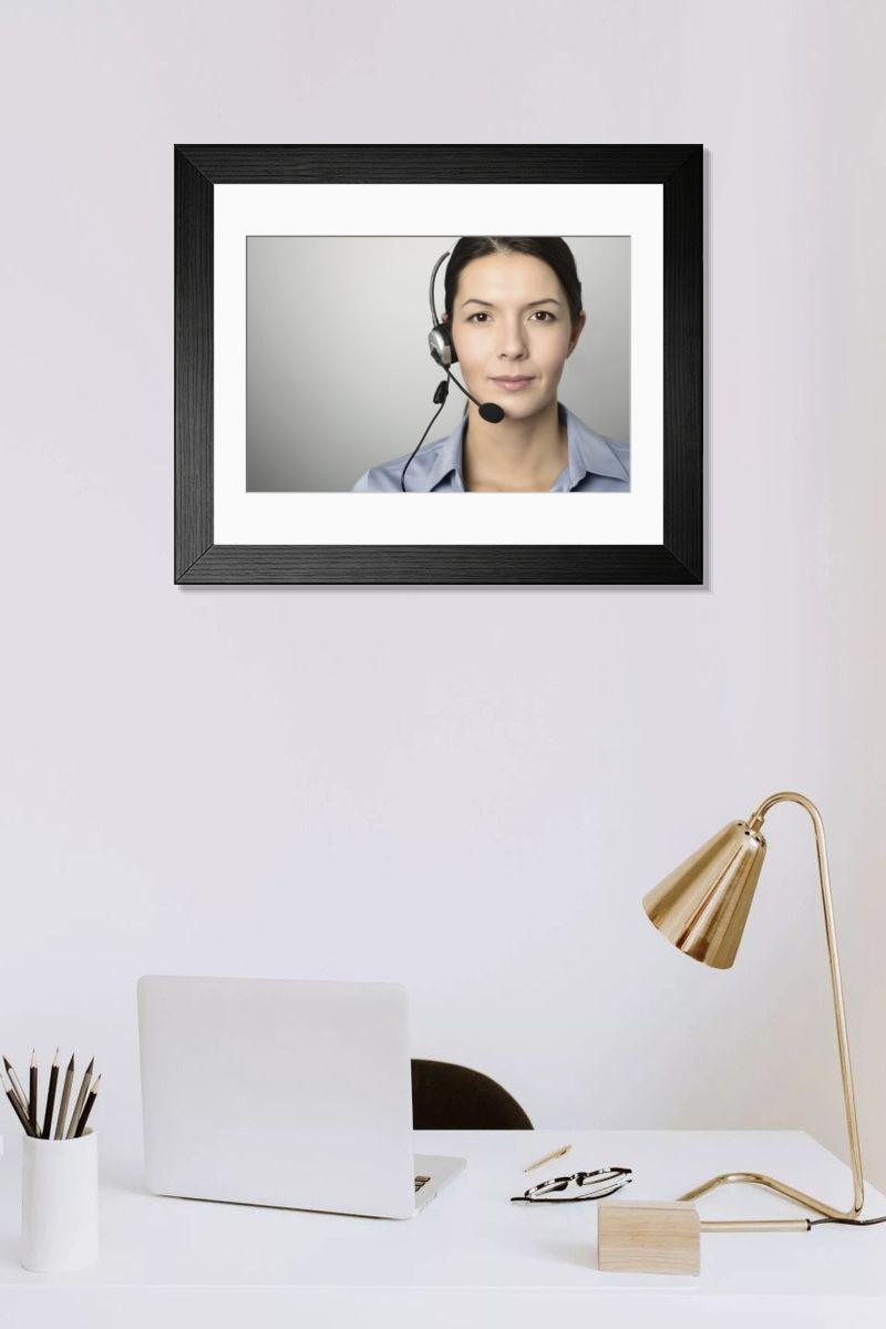 Shown hanging in a room: Modern 14"x12" (36x31cm)