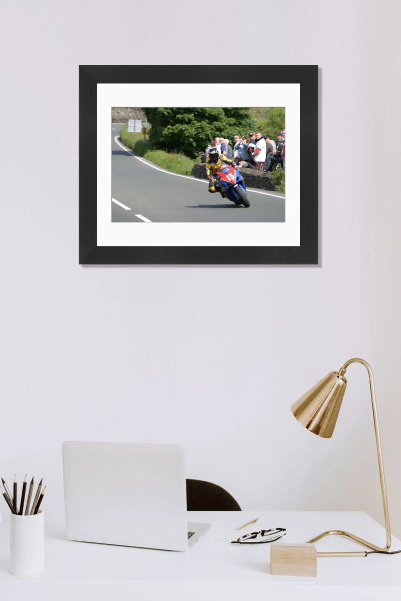 Guy Martin at the Gooseneck, 2005 Superstock TT Print. Art Prints