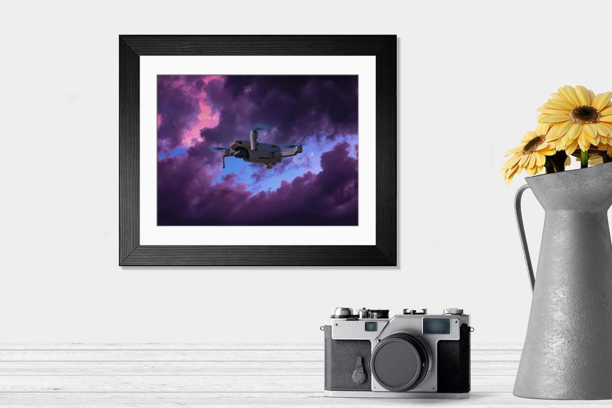 Shown hanging in a room: Modern 14"x12" (36x31cm)