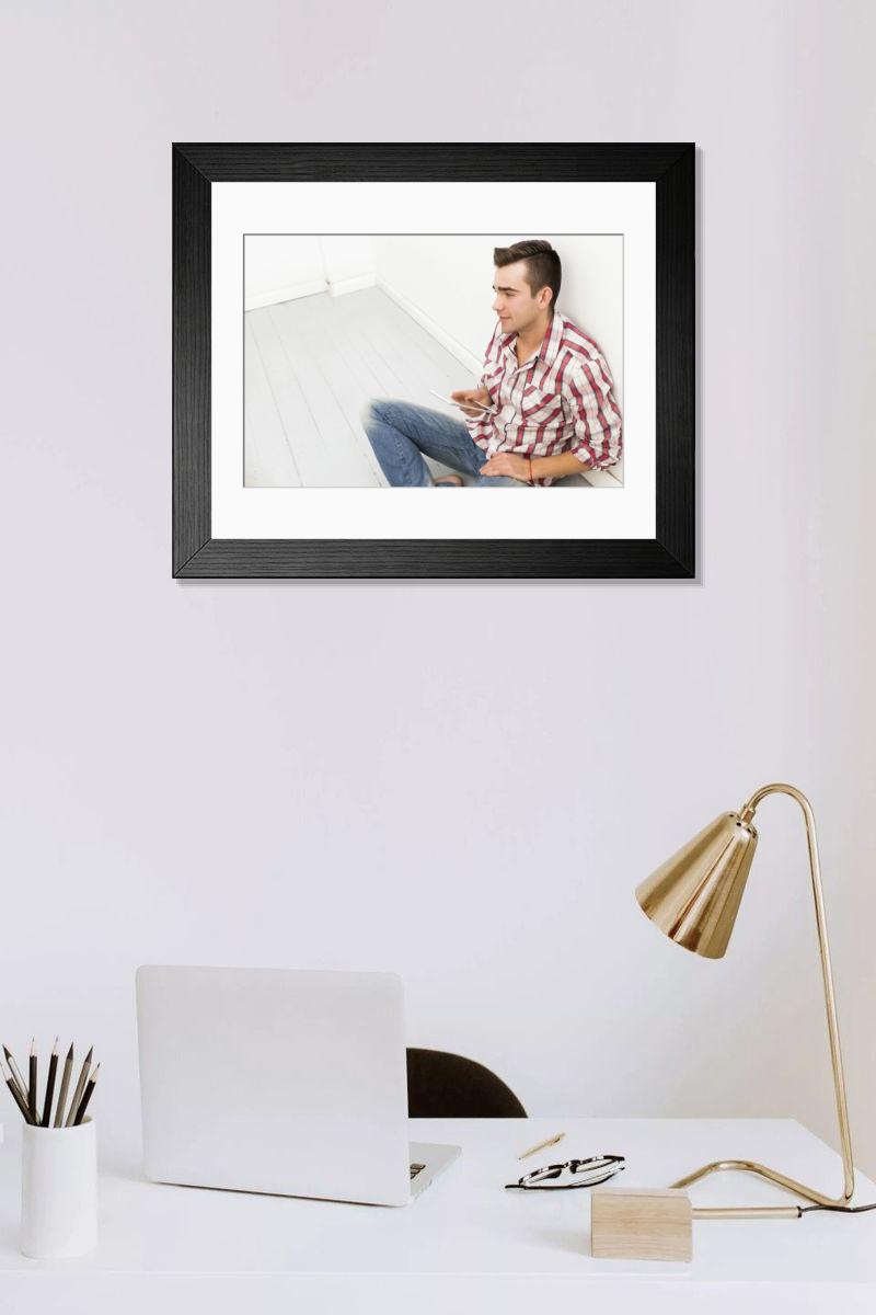 Shown hanging in a room: Modern 14"x12" (36x31cm)