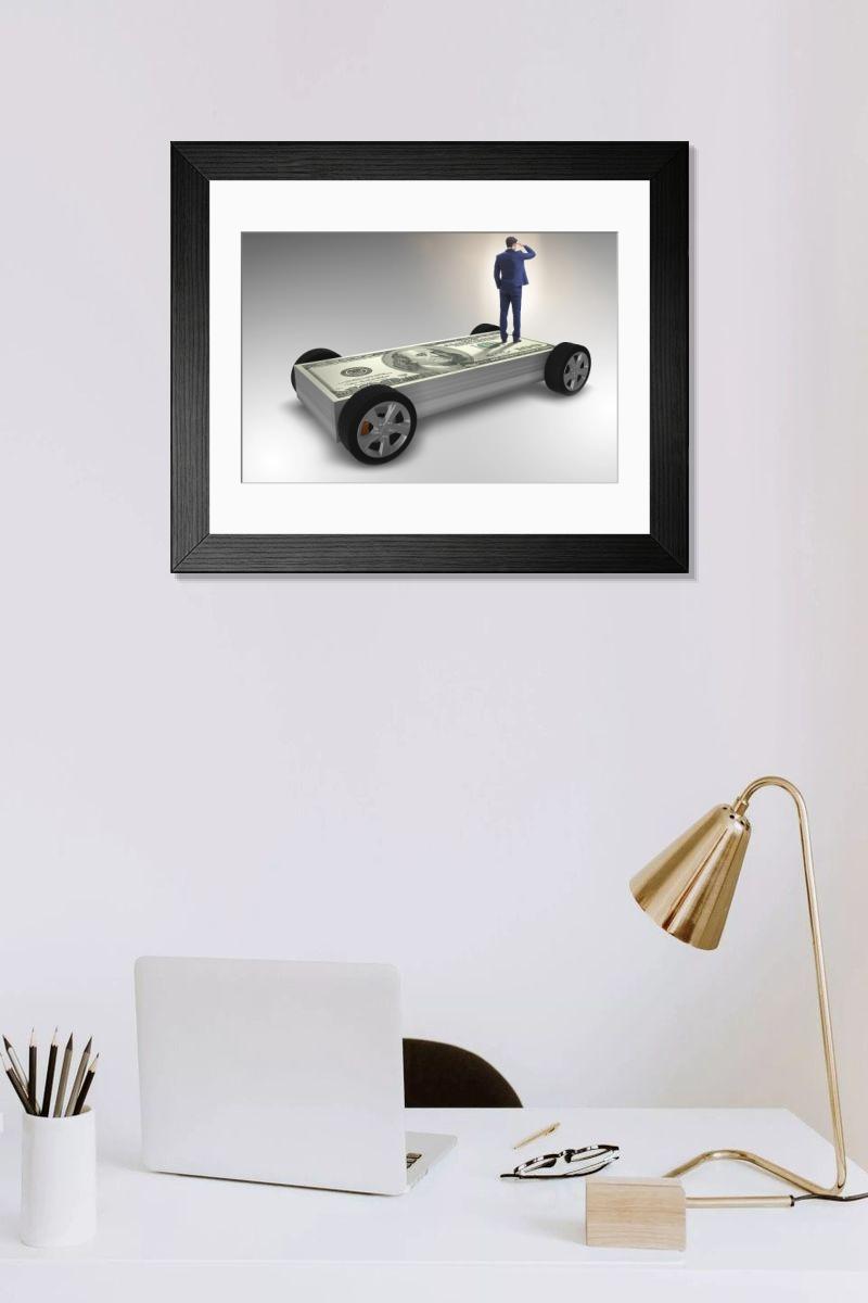 Shown hanging in a room: Modern 14"x12" (36x31cm)