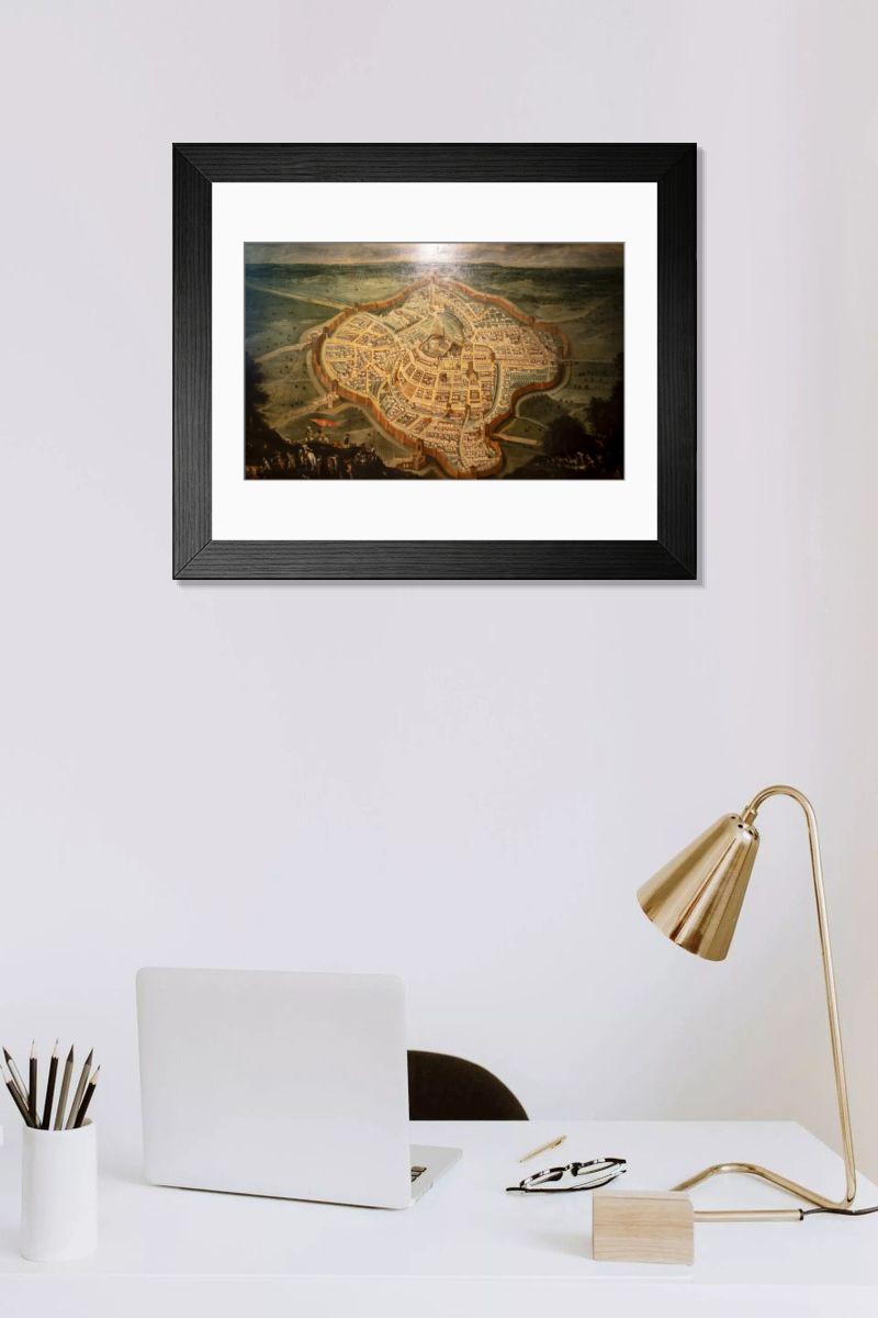 Shown hanging in a room: Modern 14"x12" (36x31cm)