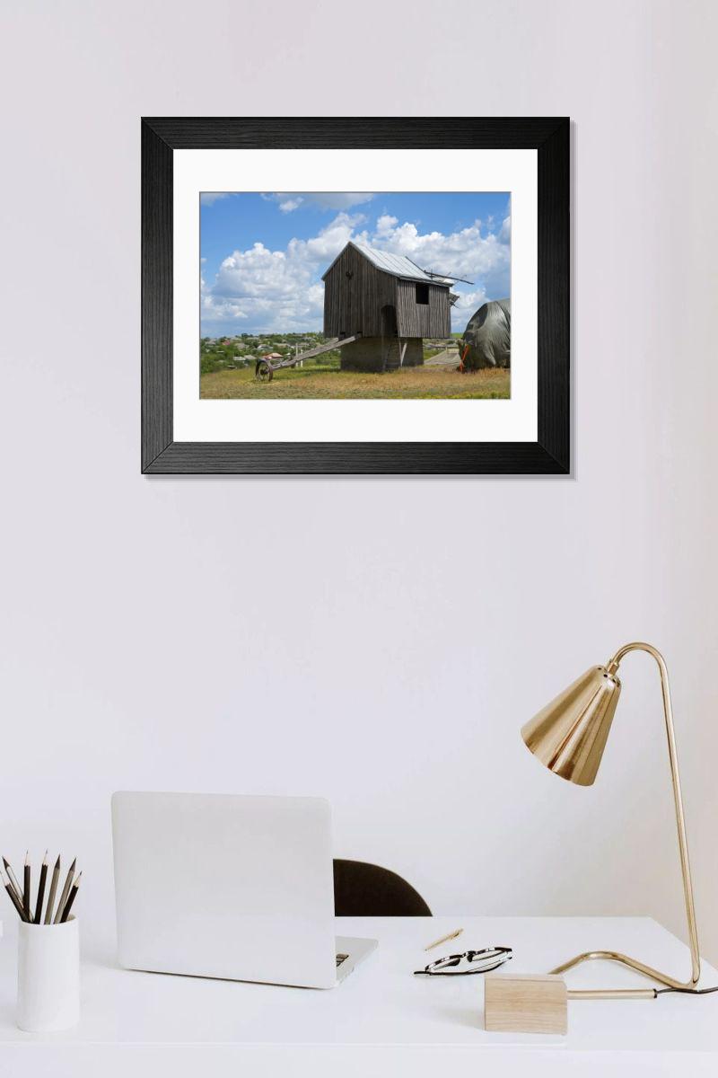 Shown hanging in a room: Modern 14"x12" (36x31cm)