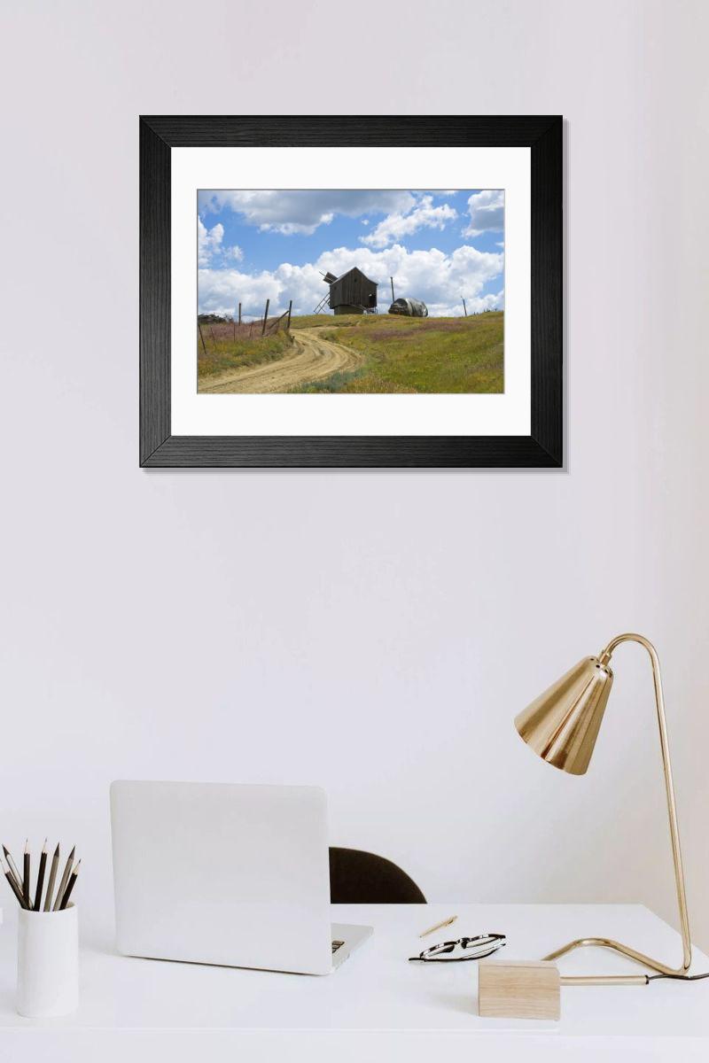 Shown hanging in a room: Modern 14"x12" (36x31cm)