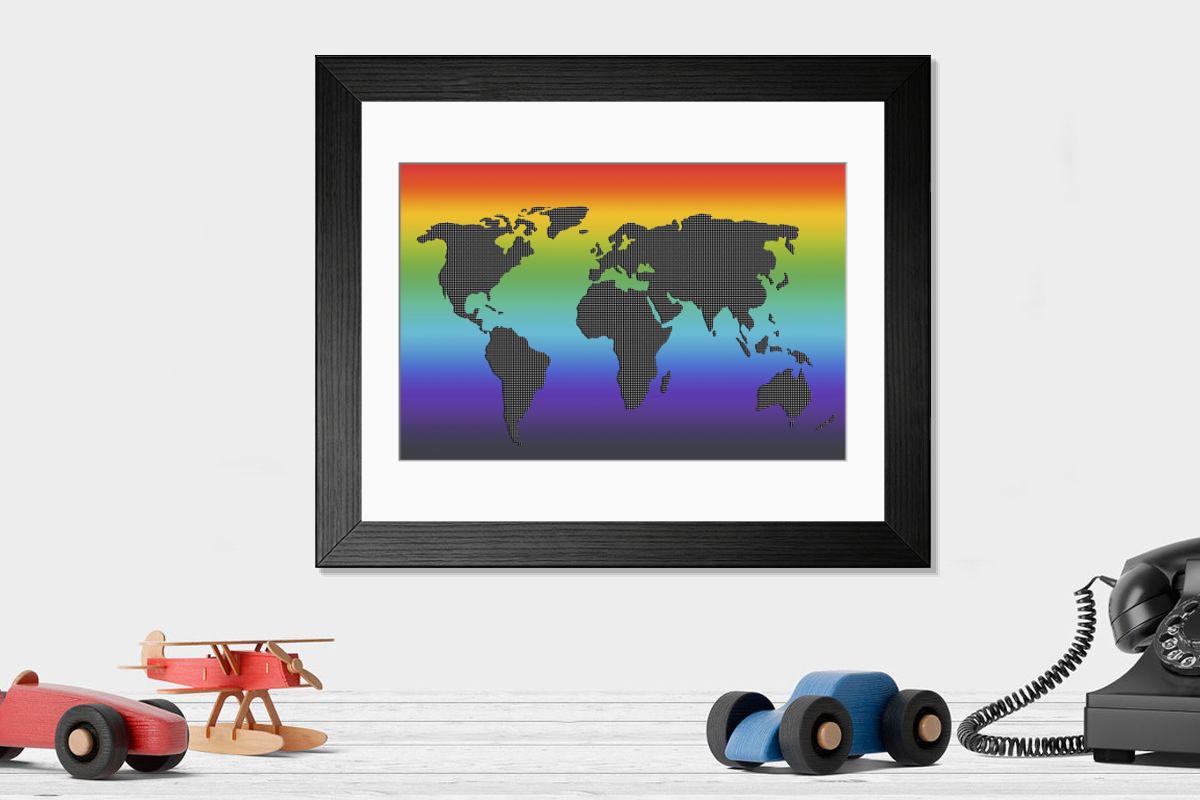 Shown hanging in a room: Modern 14"x12" (36x31cm)