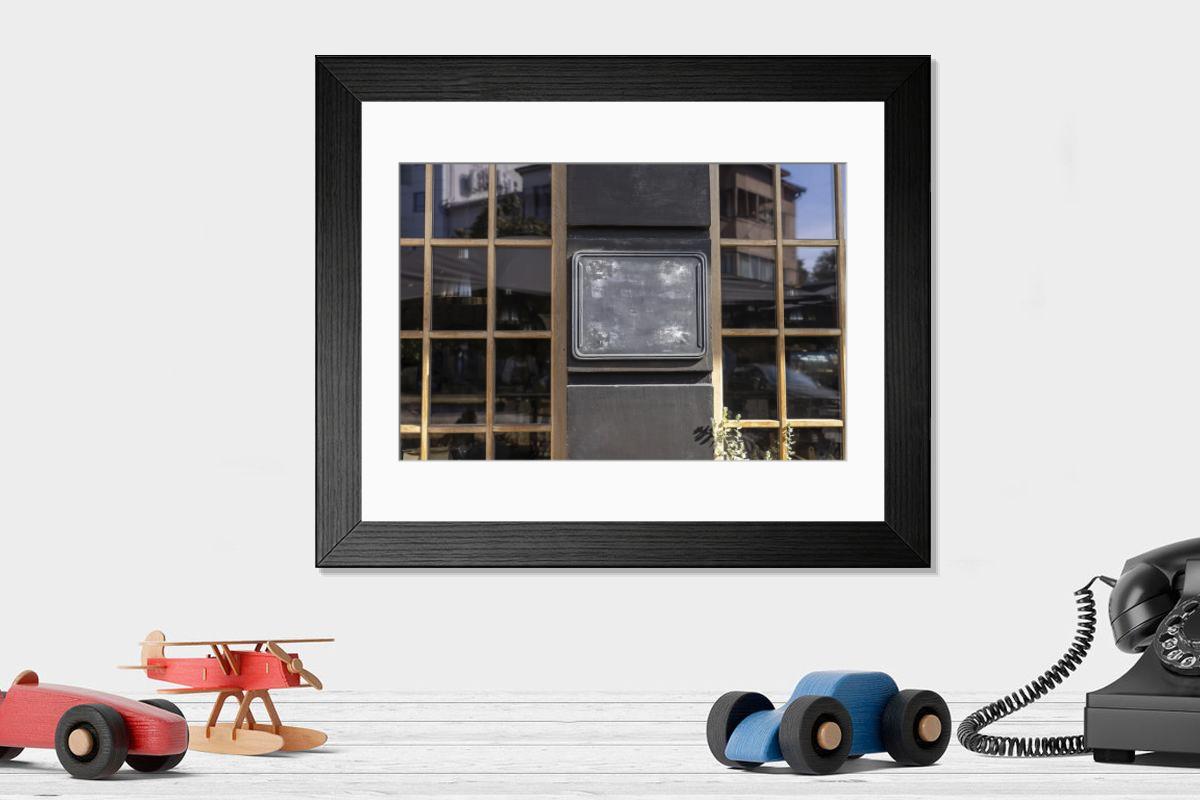 Shown hanging in a room: Modern 14"x12" (36x31cm)