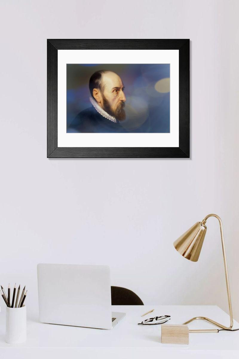 Shown hanging in a room: Modern 14"x12" (36x31cm)