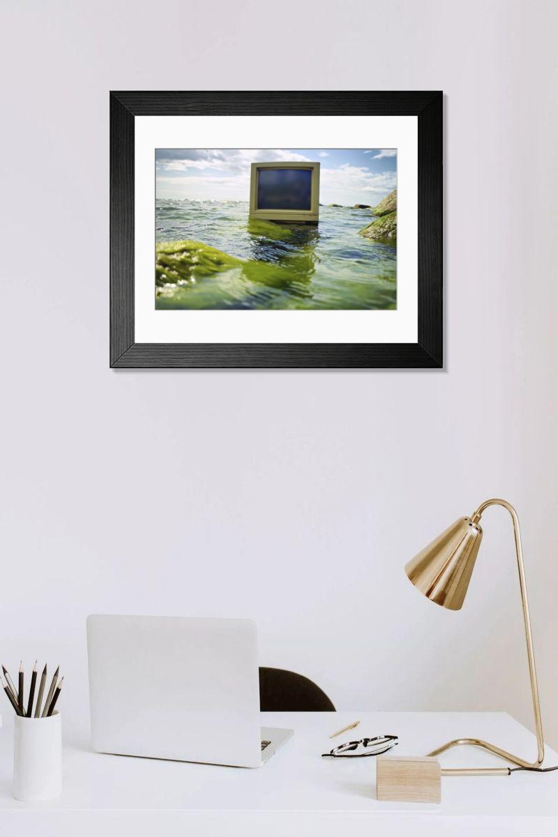 Shown hanging in a room: Modern 14"x12" (36x31cm)