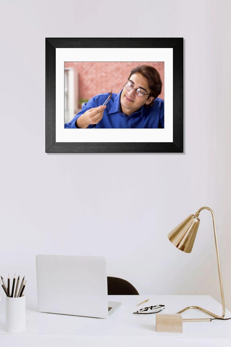 Shown hanging in a room: Modern 14"x12" (36x31cm)