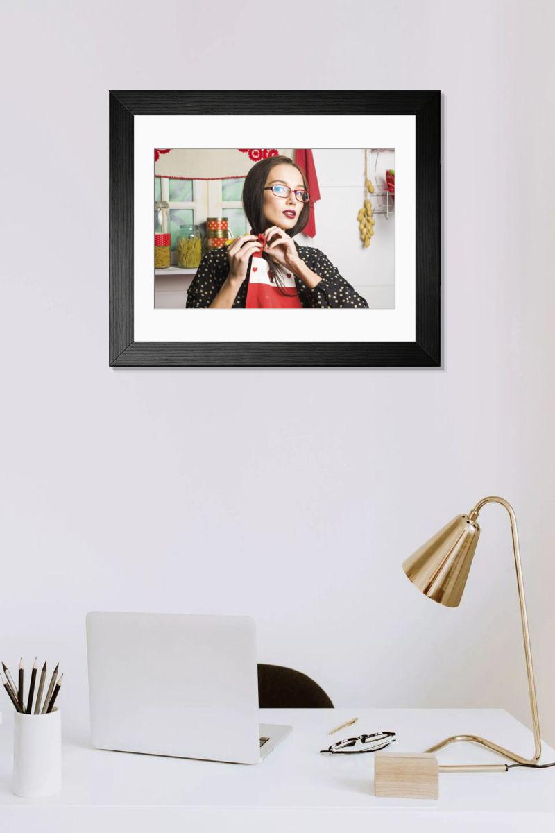 Shown hanging in a room: Modern 14"x12" (36x31cm)