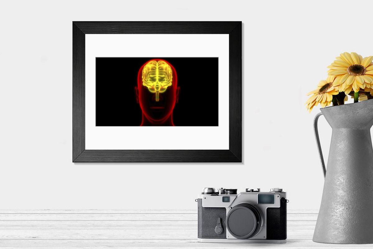 Shown hanging in a room: Modern 14"x12" (36x31cm)
