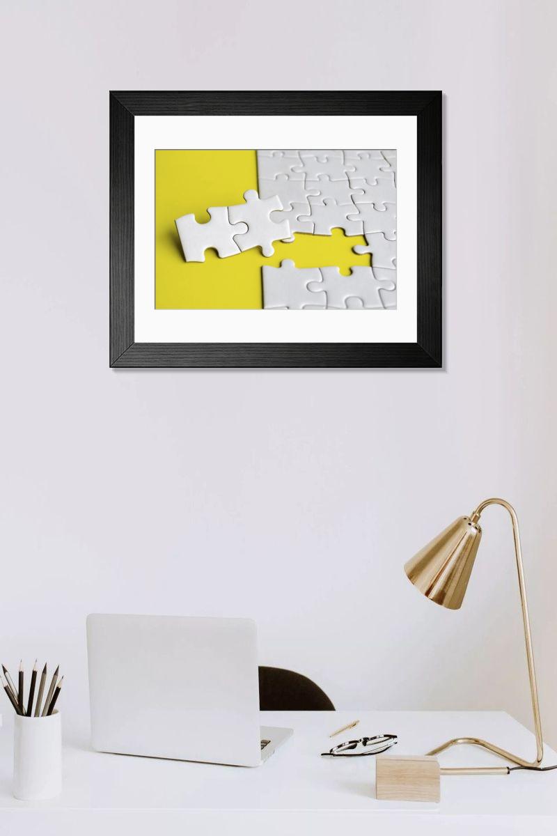 Shown hanging in a room: Modern 14"x12" (36x31cm)