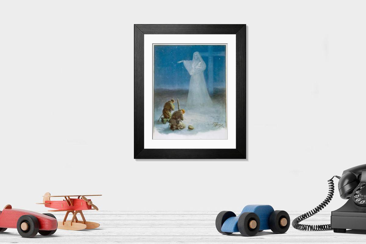 Shown hanging in a room: Modern 14"x12" (36x31cm)
